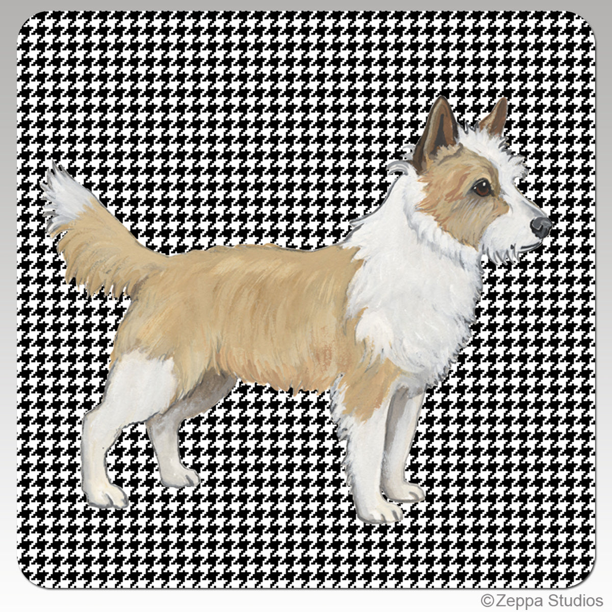 Portuguese Podengo Pequeno Houndstooth Coasters