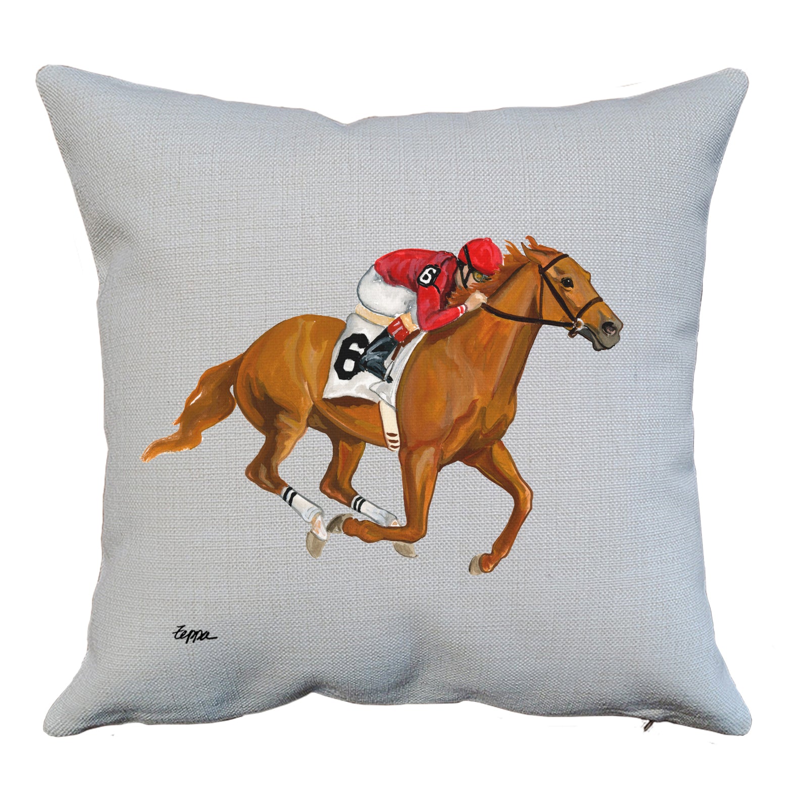 Race Horse Throw Pillow