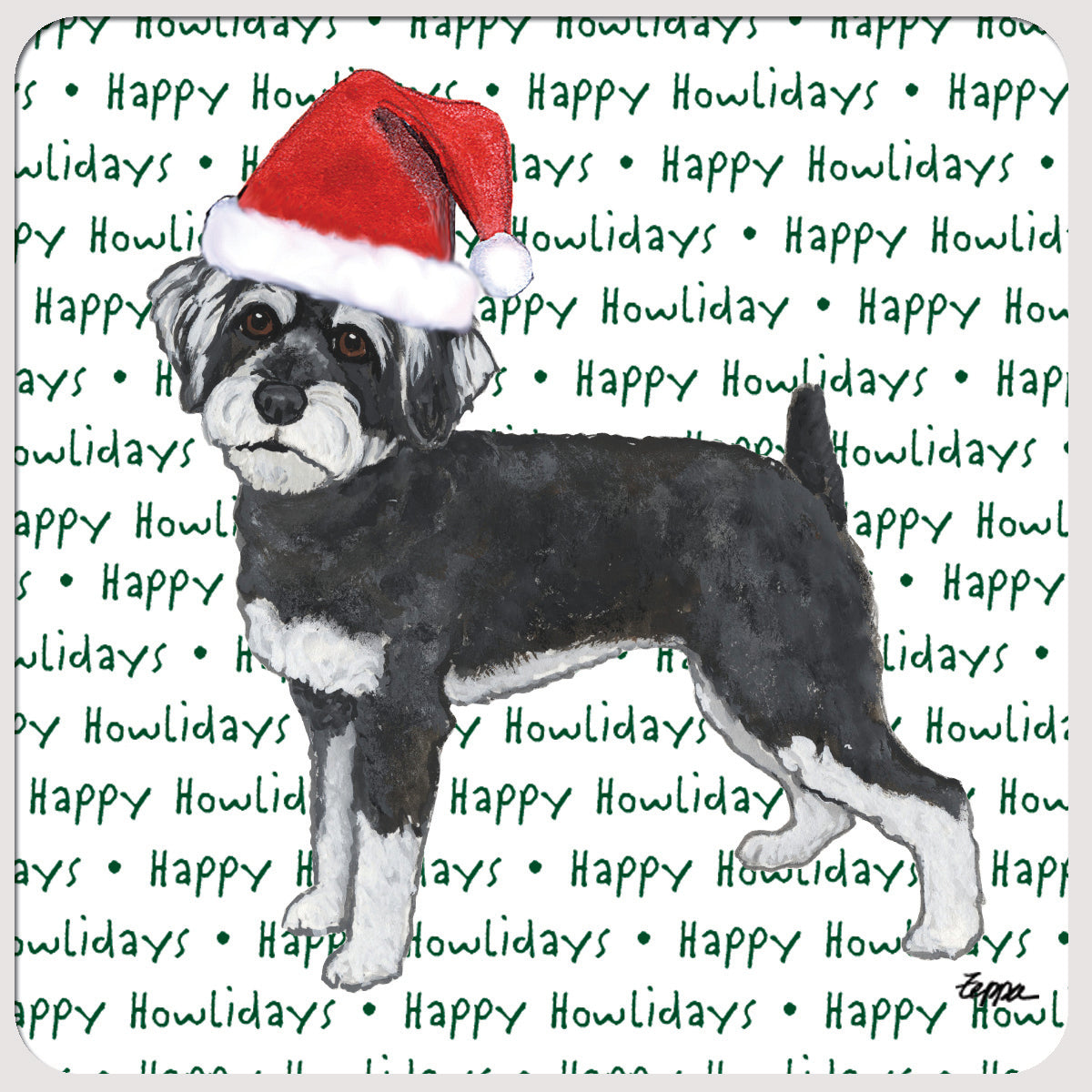 Schnoodle Happy Howlidays Christmas Coasters