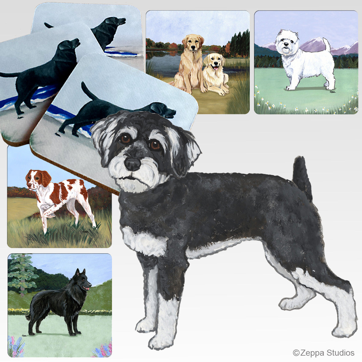 Schnoodle Scenic Background Beverage Coasters