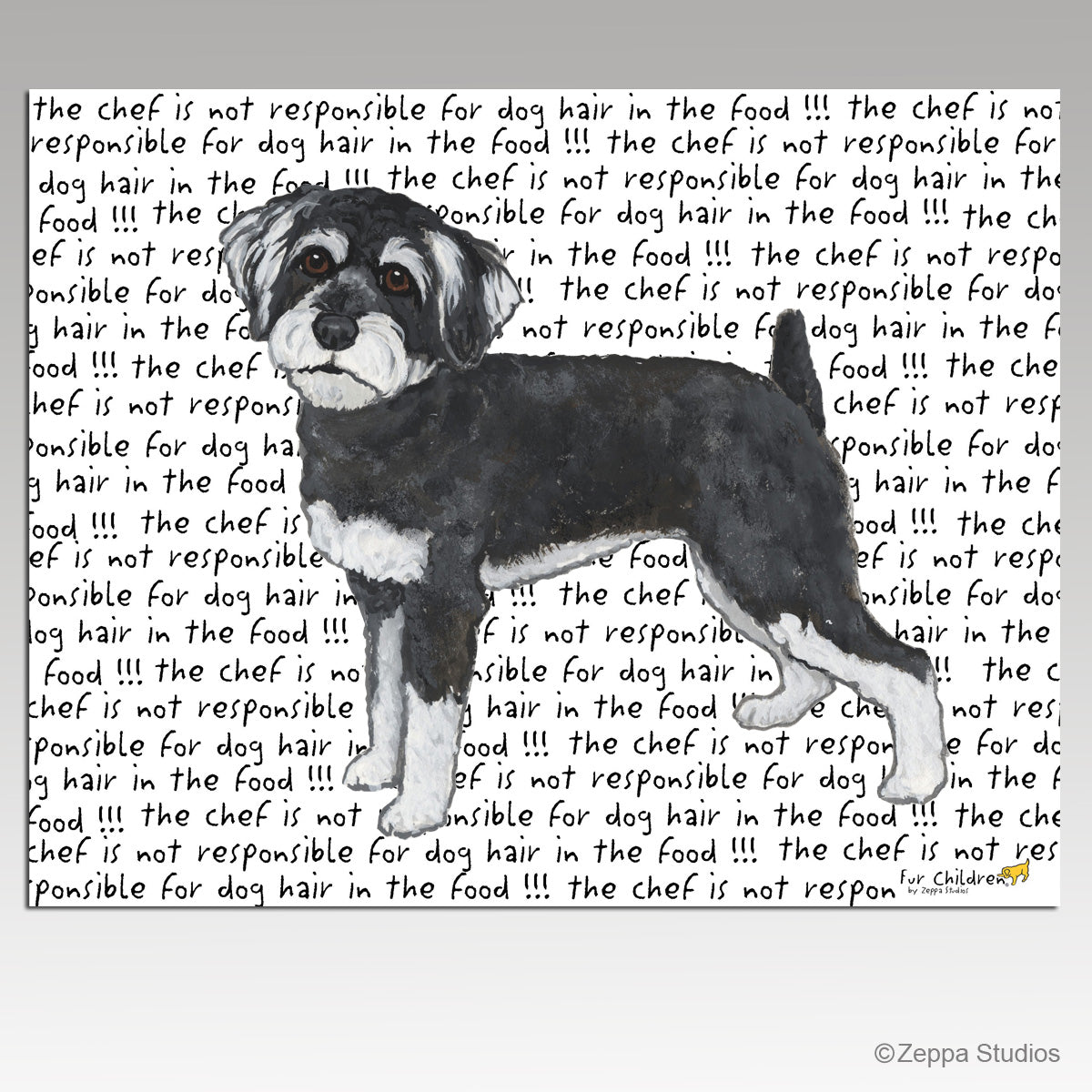 Schnoodle "the chef is not responsible for dog hair in the food" Tempered Glass Cutting Board
