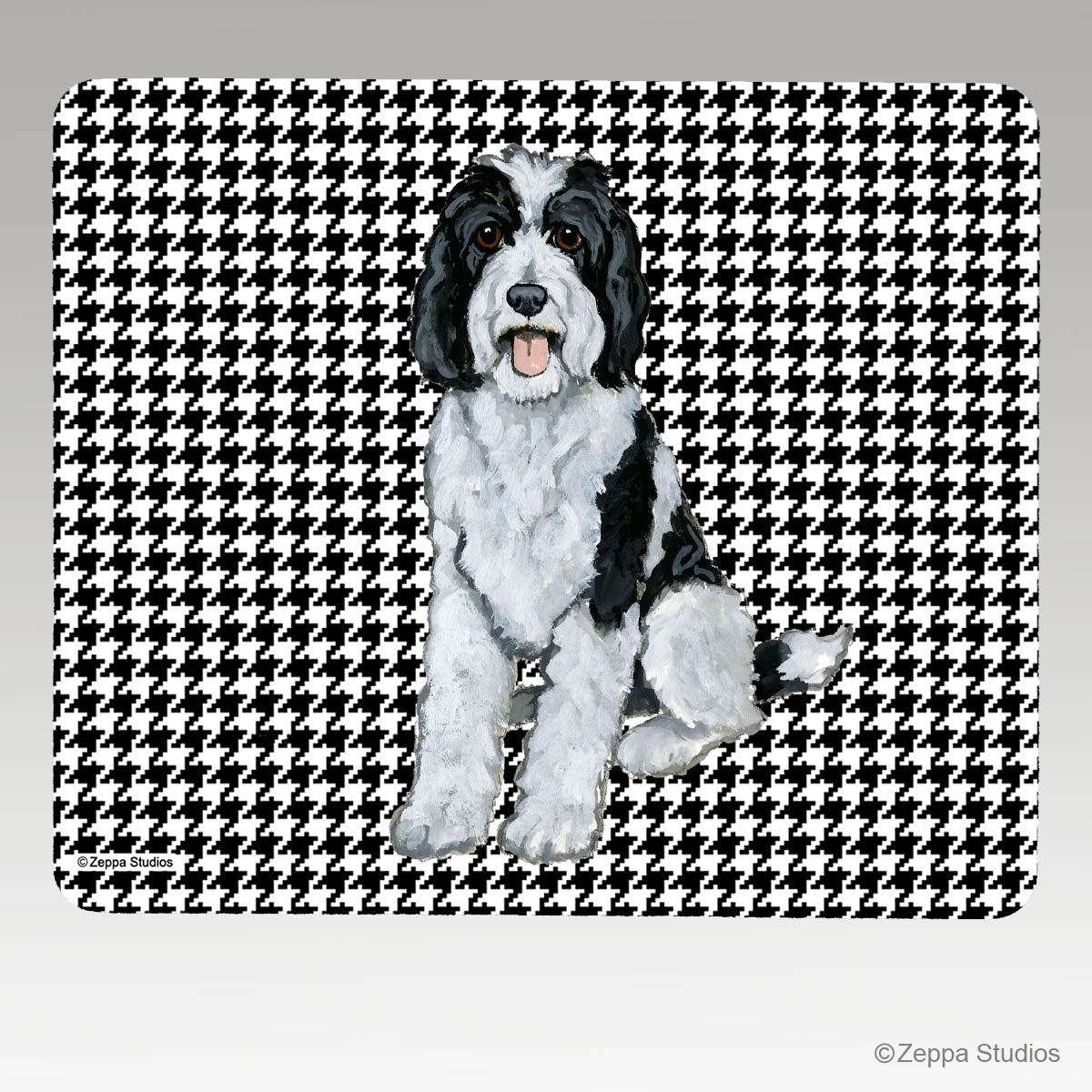 Sheepadoodle Houndstooth Mousepad