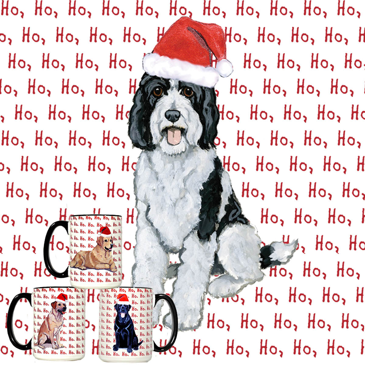 Sheepadoodle Ho Ho Ho Mug