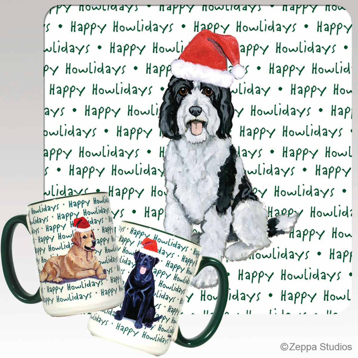 SHeepadoodle Happy Howlidays Mug