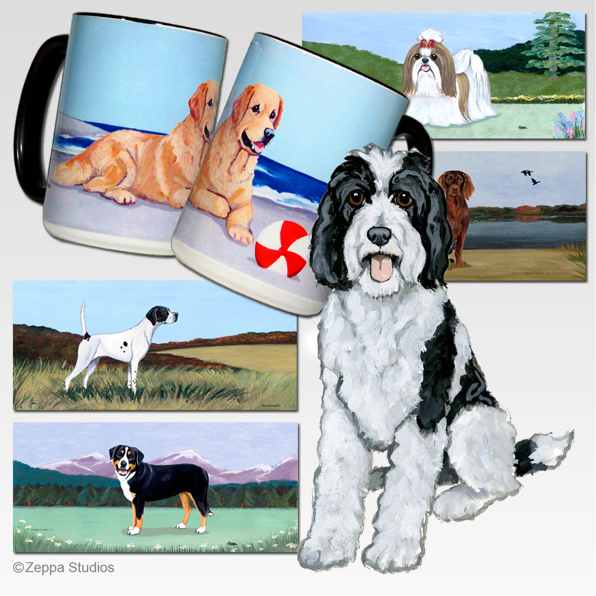 Sheepadoodle Scenic Mugs