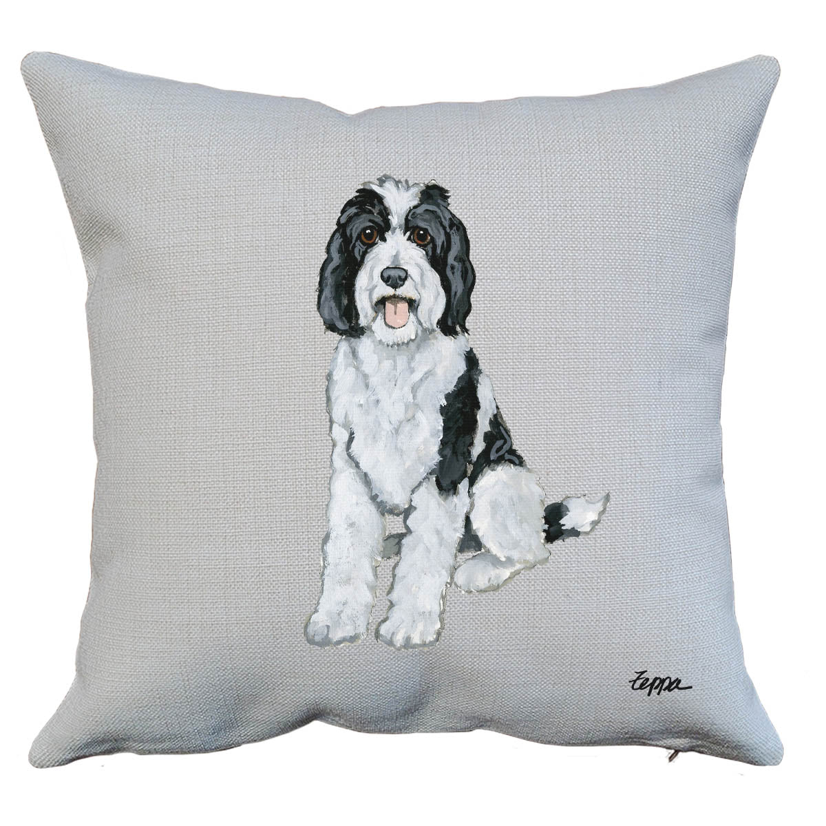 Sheepadoodle Throw Pillow
