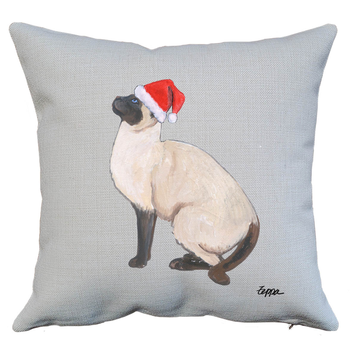 Siamese Cat Santa Pillow