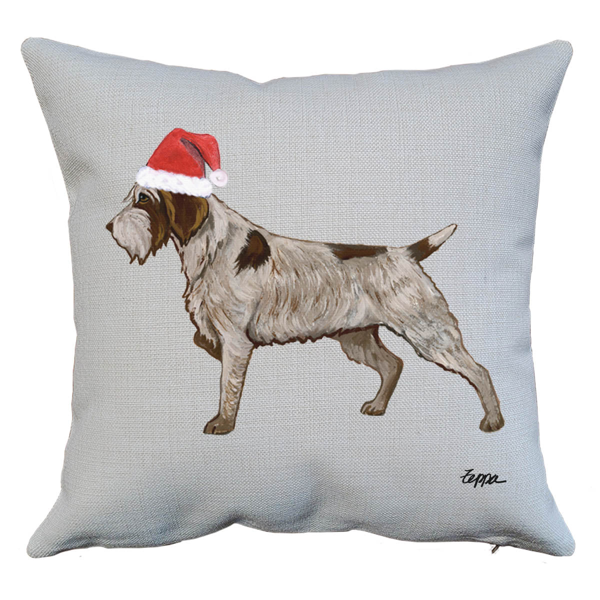 Wirehaired Pointing Griffon Santa Pillow