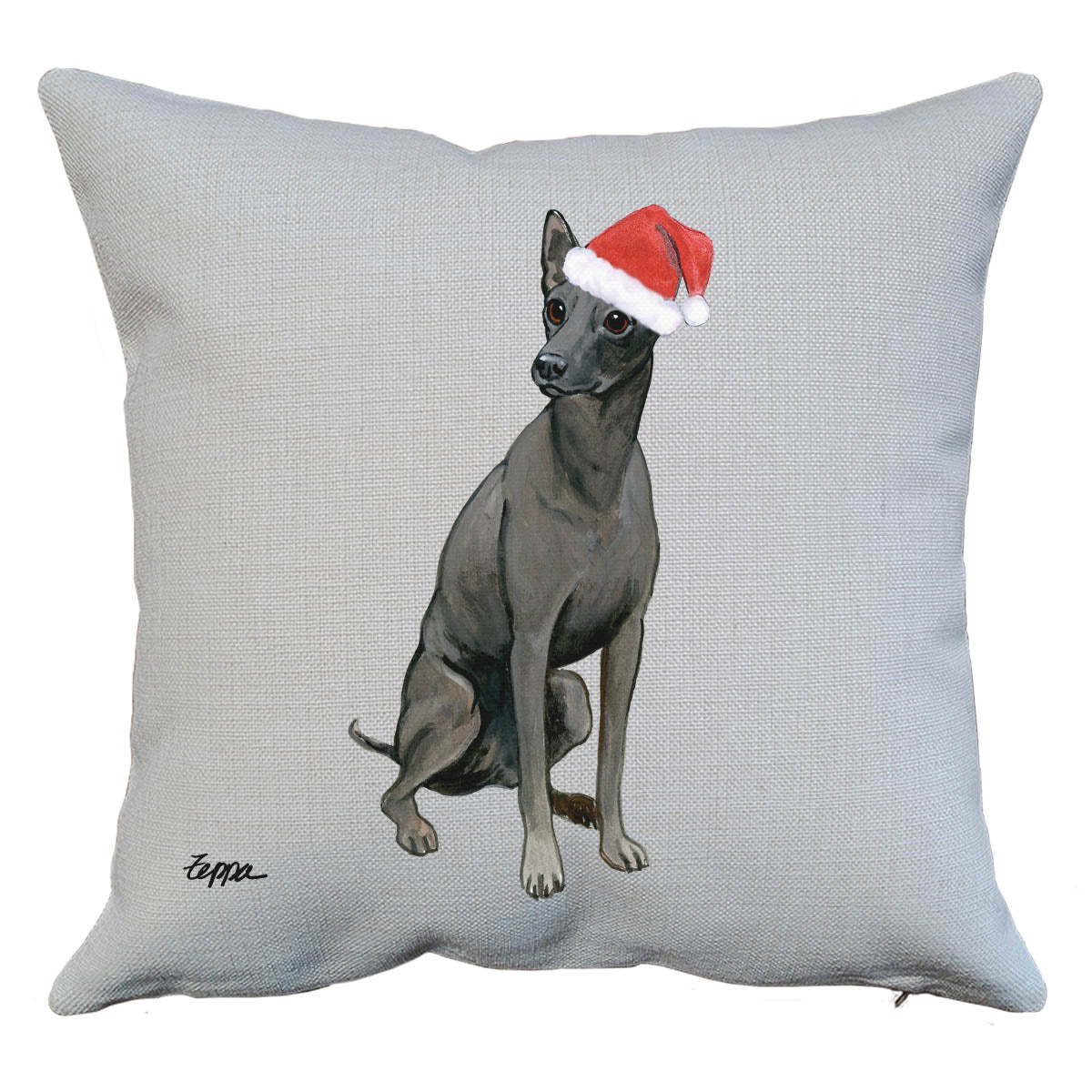 Xoloitzcuintli Santa Pillow