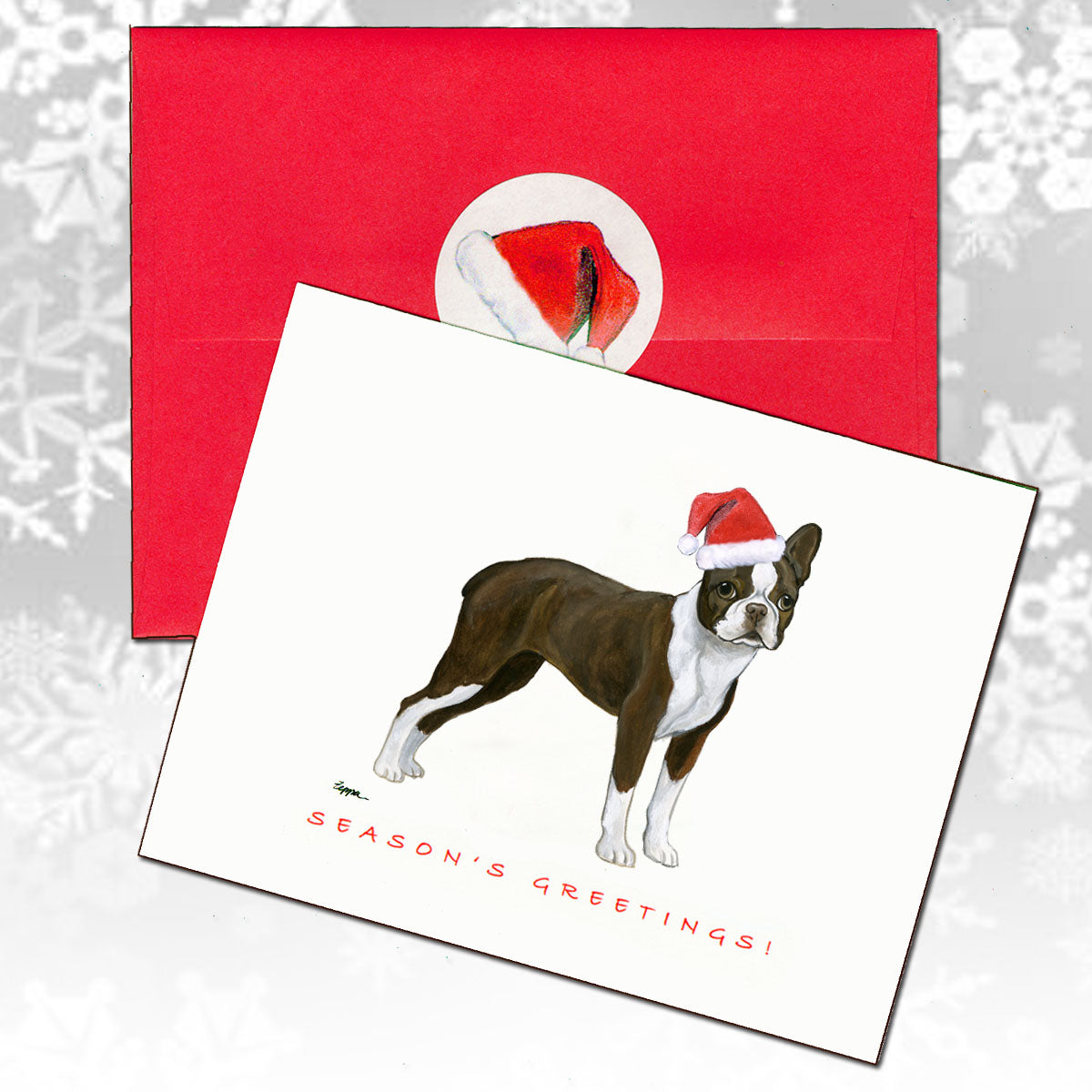 Boston Terrier Christmas Cards