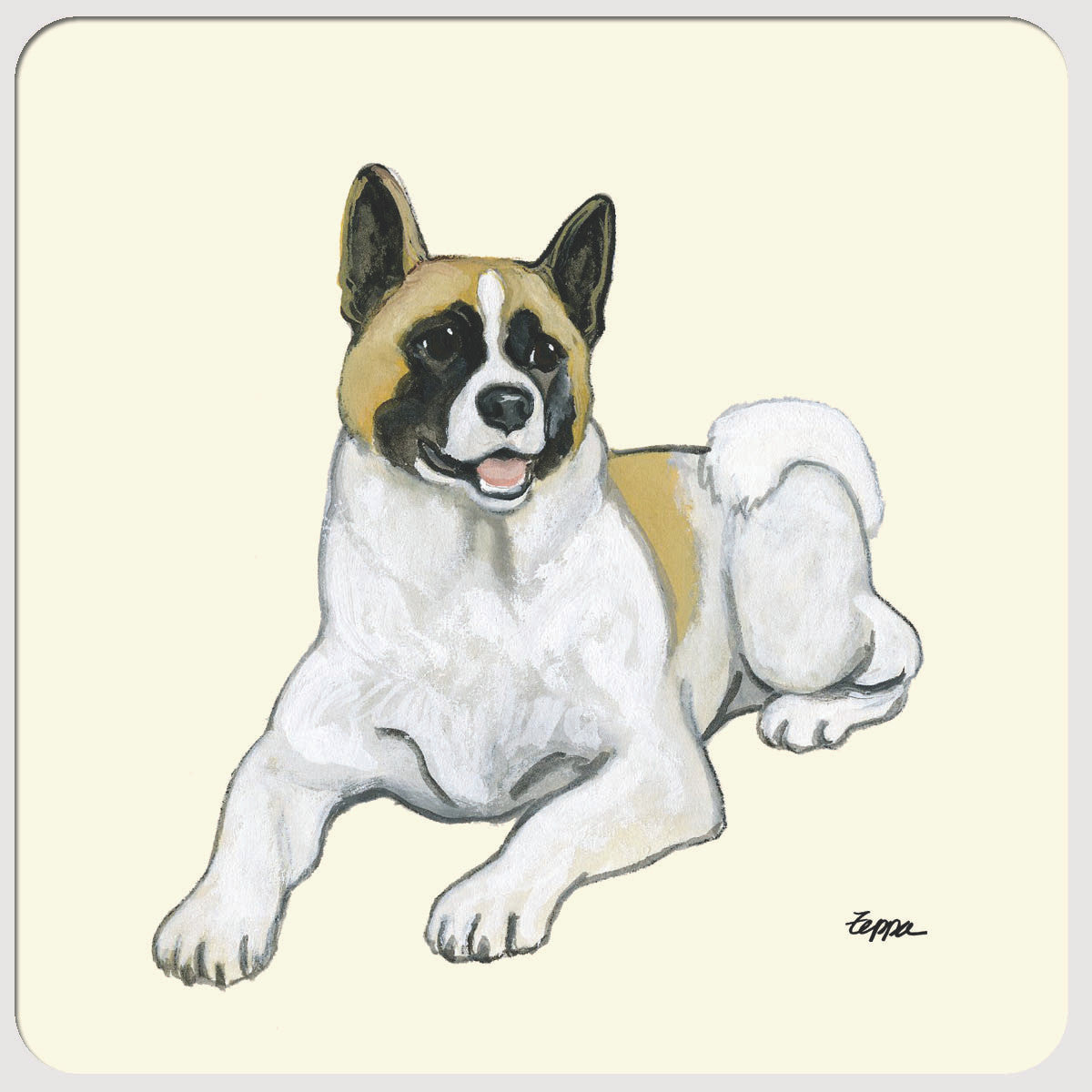 Akita Lying Down Beverage Coasters