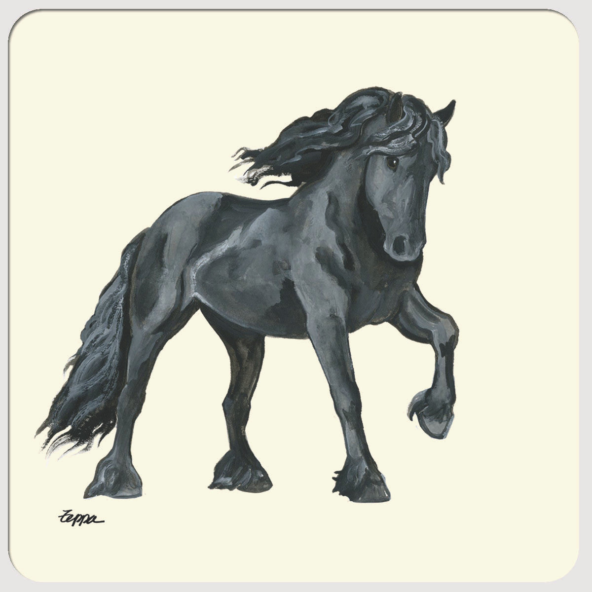 Friesian Horse Beverage Coasters