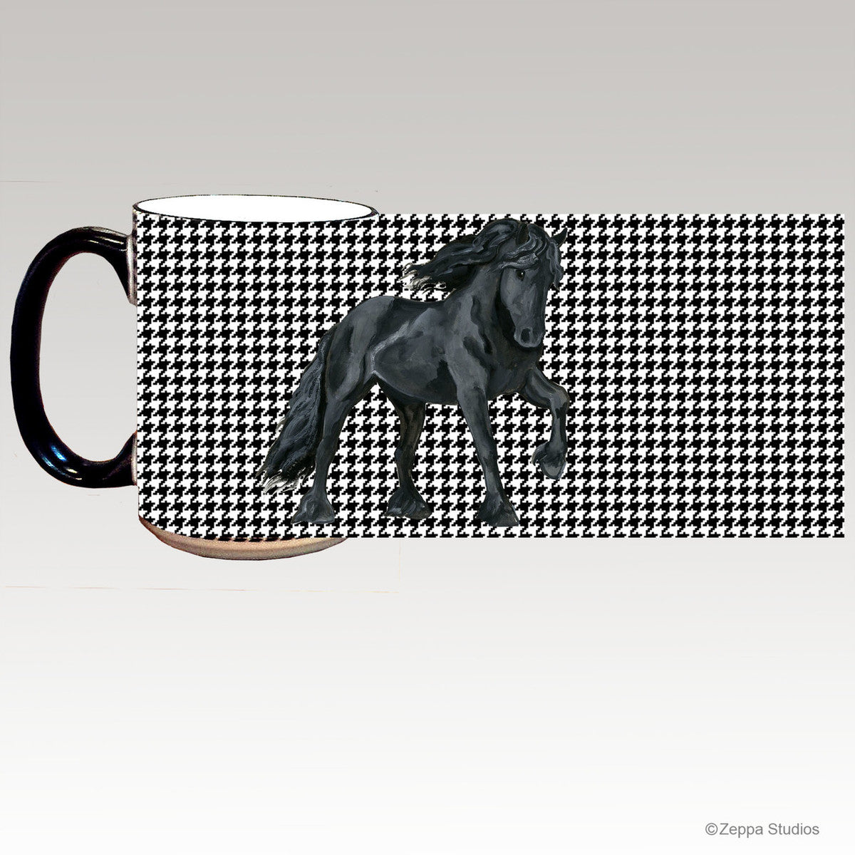Friesian Horse Houndzstooth Mug
