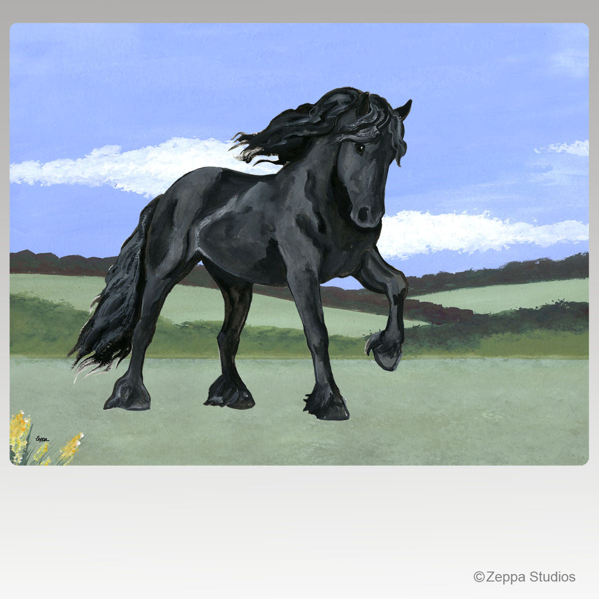 Friesian Horse Scenic Cutting Boards