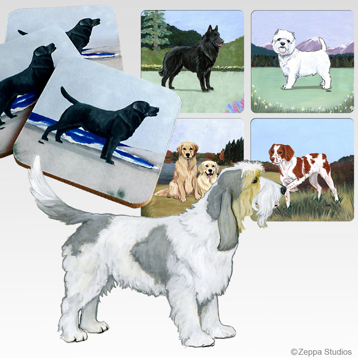 Grand Basset Griffon Vendeen Scenic Coasters