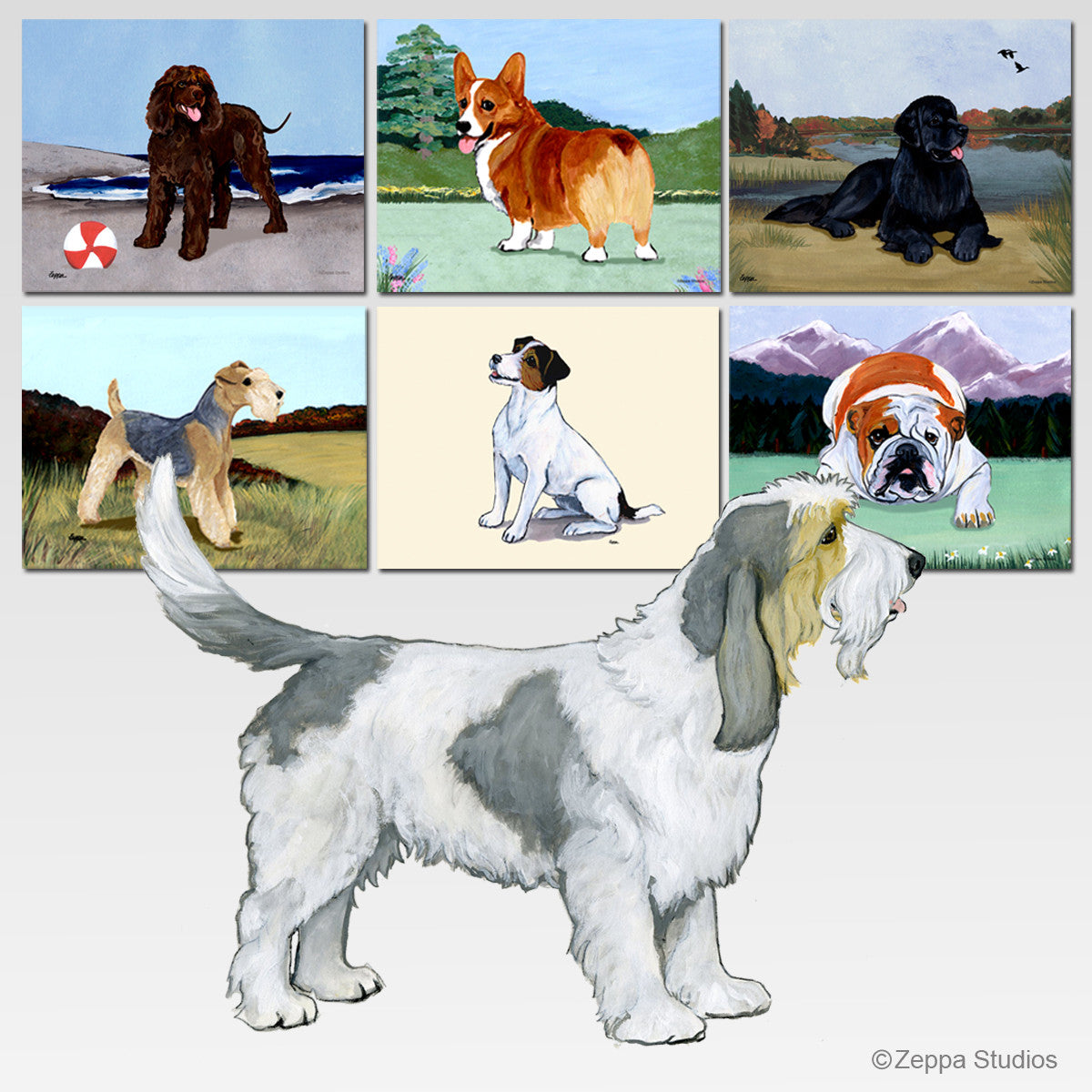 Grand Basset Griffon Vendeen Scenic Cutting Board - Rectangular