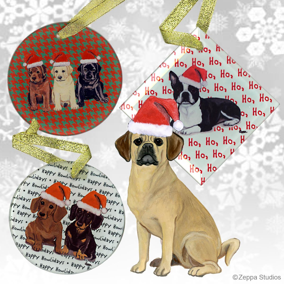 Puggle Christmas Ornament