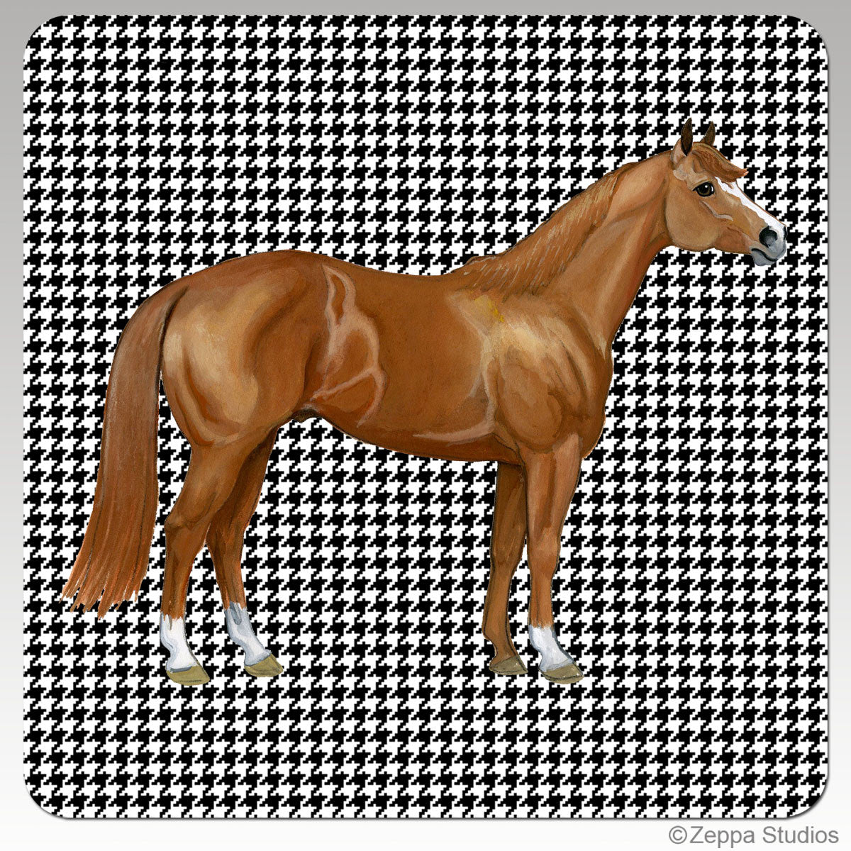 Quarter Horse Houndzstooth Coasters