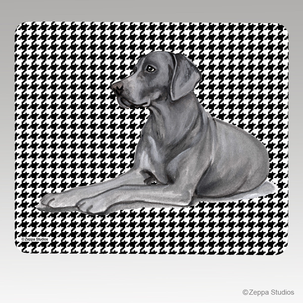 Weimaraner Houndstooth Mouse Pad