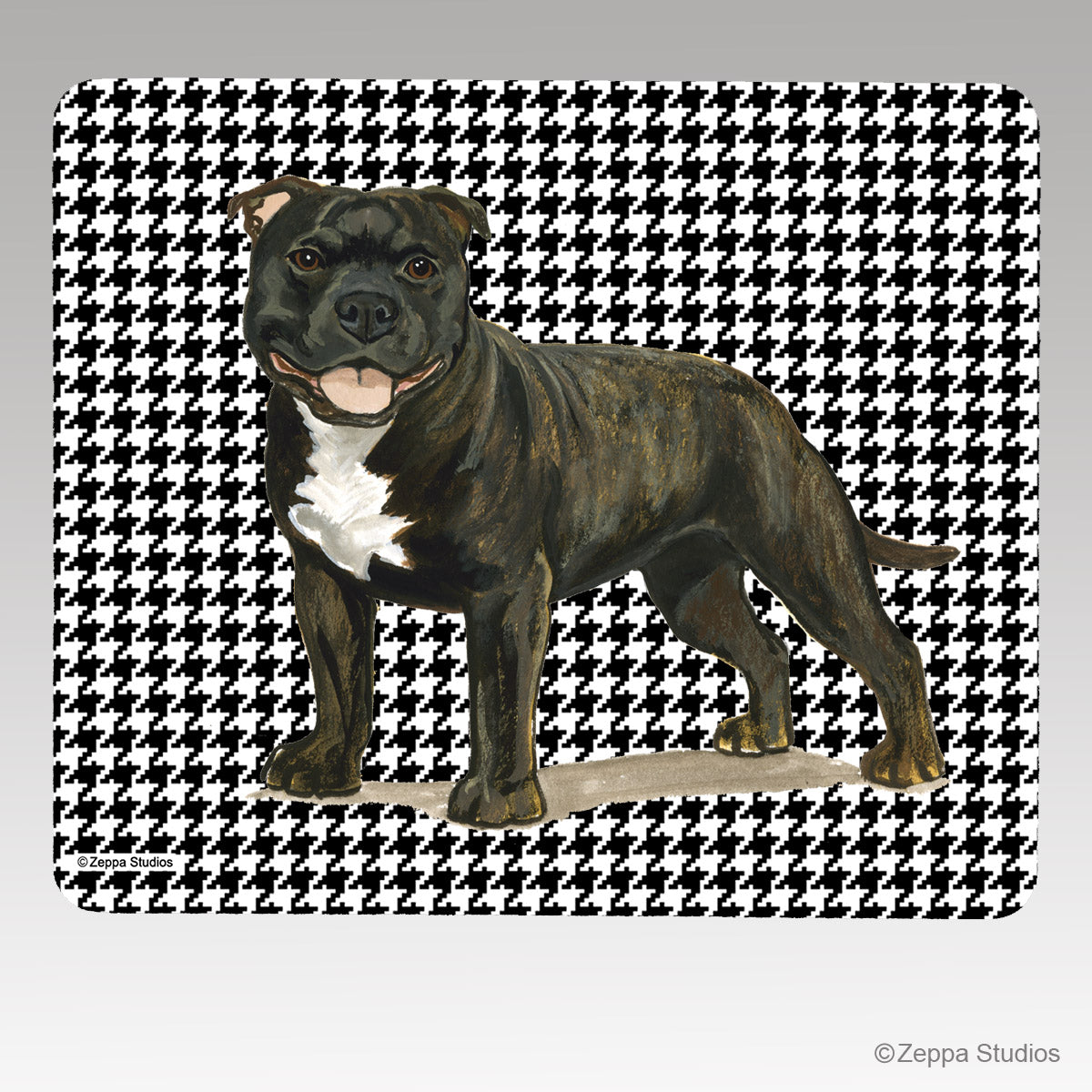 English Staffordshire Terrier Houndstooth Mouse Pad