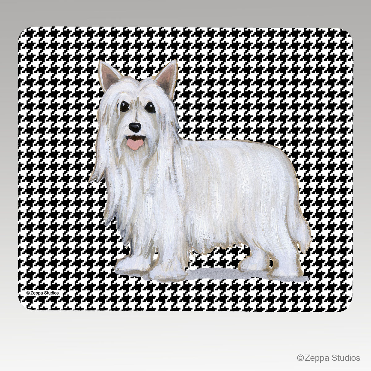 Chinese Crested Houndstooth Mouse Pad