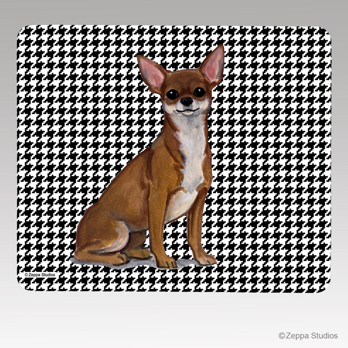 Chihuahua Houndstooth Mouse Pad