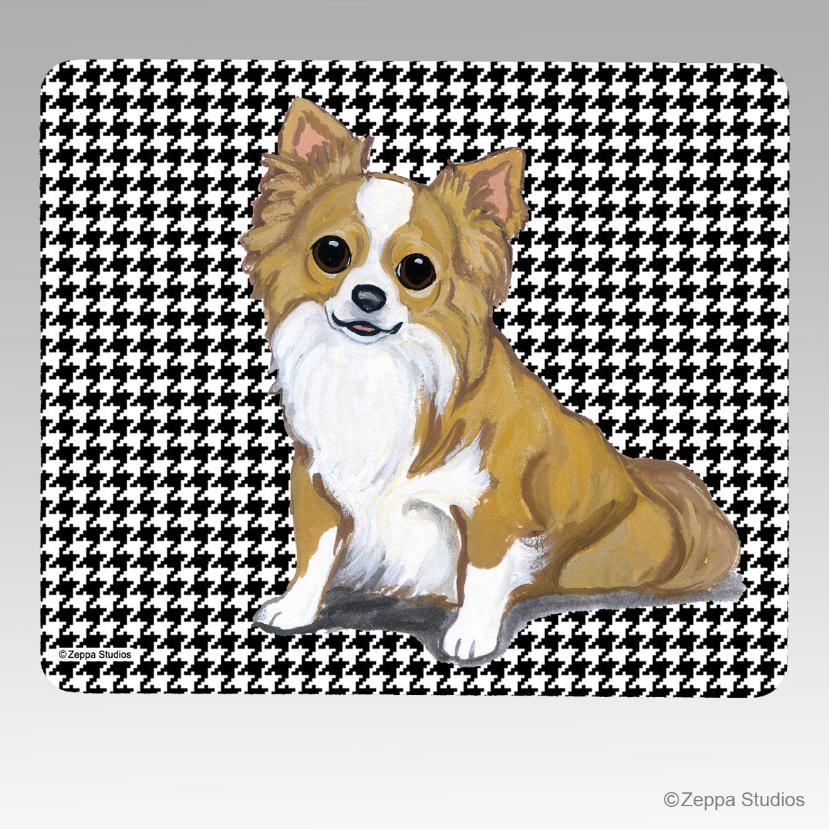 Chihuahua Houndstooth Mouse Pad
