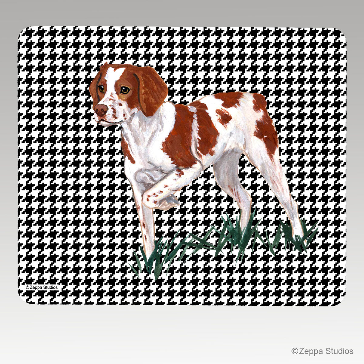 Brittany Houndstooth Mouse Pad