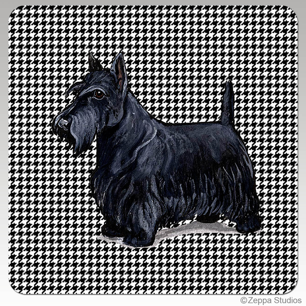Scottish Terrier Houndzstooth Coasters
