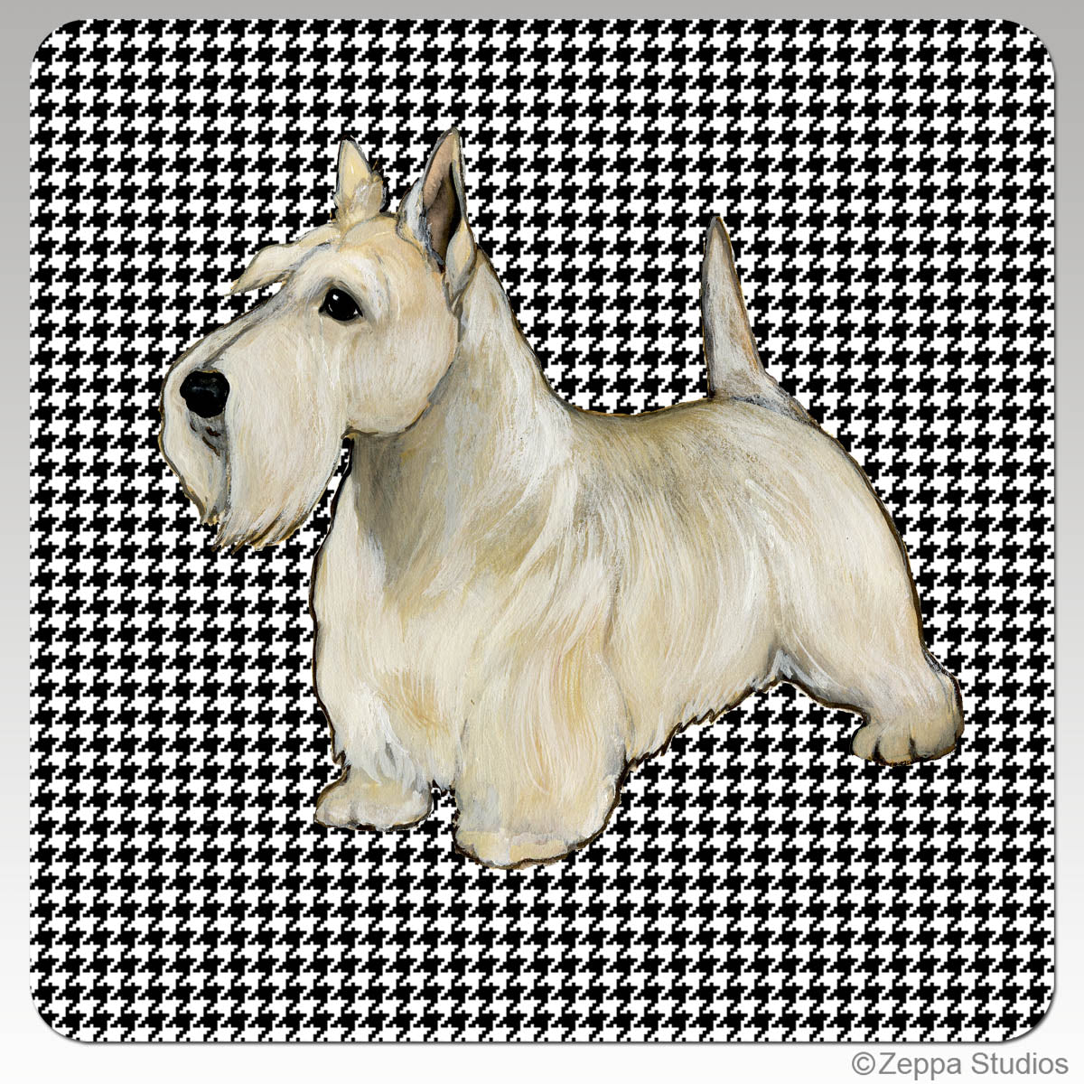 Scottish Terrier Houndzstooth Coasters