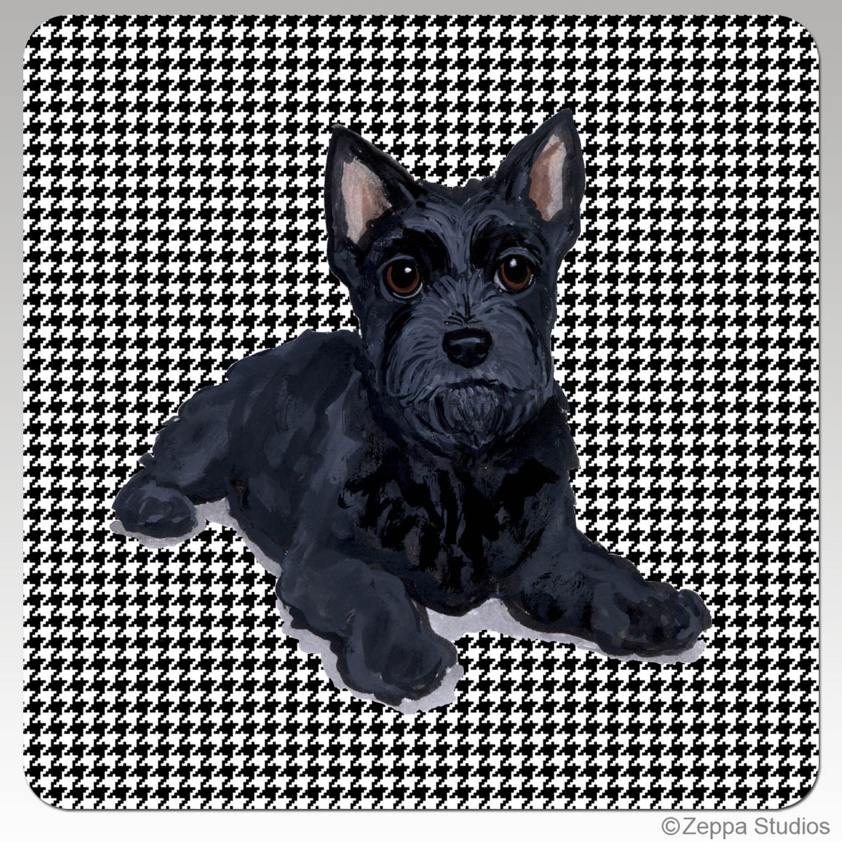 Scottish Terrier Houndzstooth Coasters