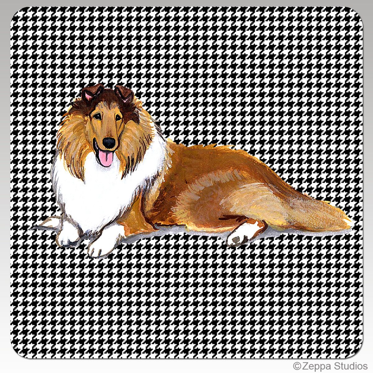 Collie Houndzstooth Coasters