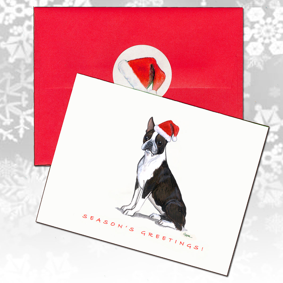 Boston Terrier Christmas Cards