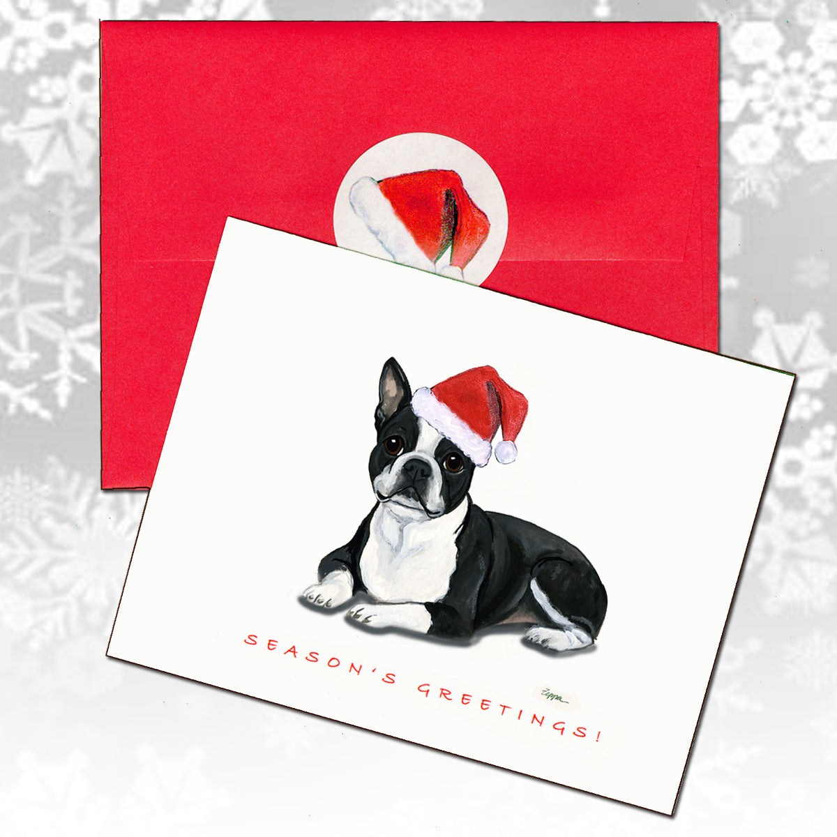 Boston Terrier Christmas Cards