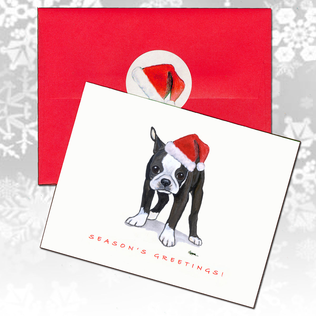 Boston Terrier Christmas Cards
