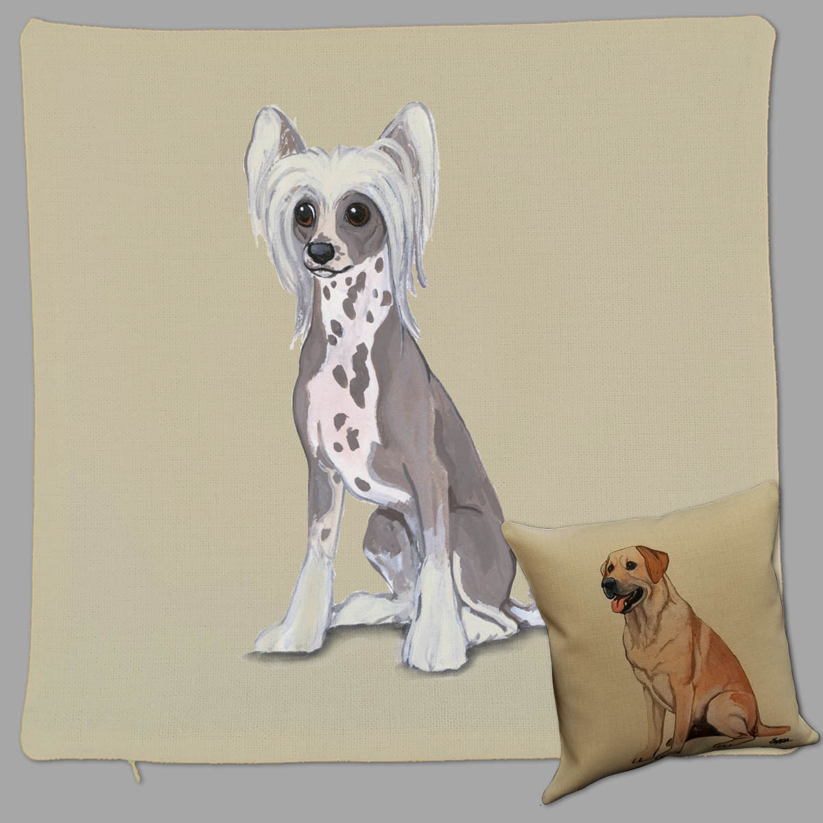Chinese Crested Throw Pillow