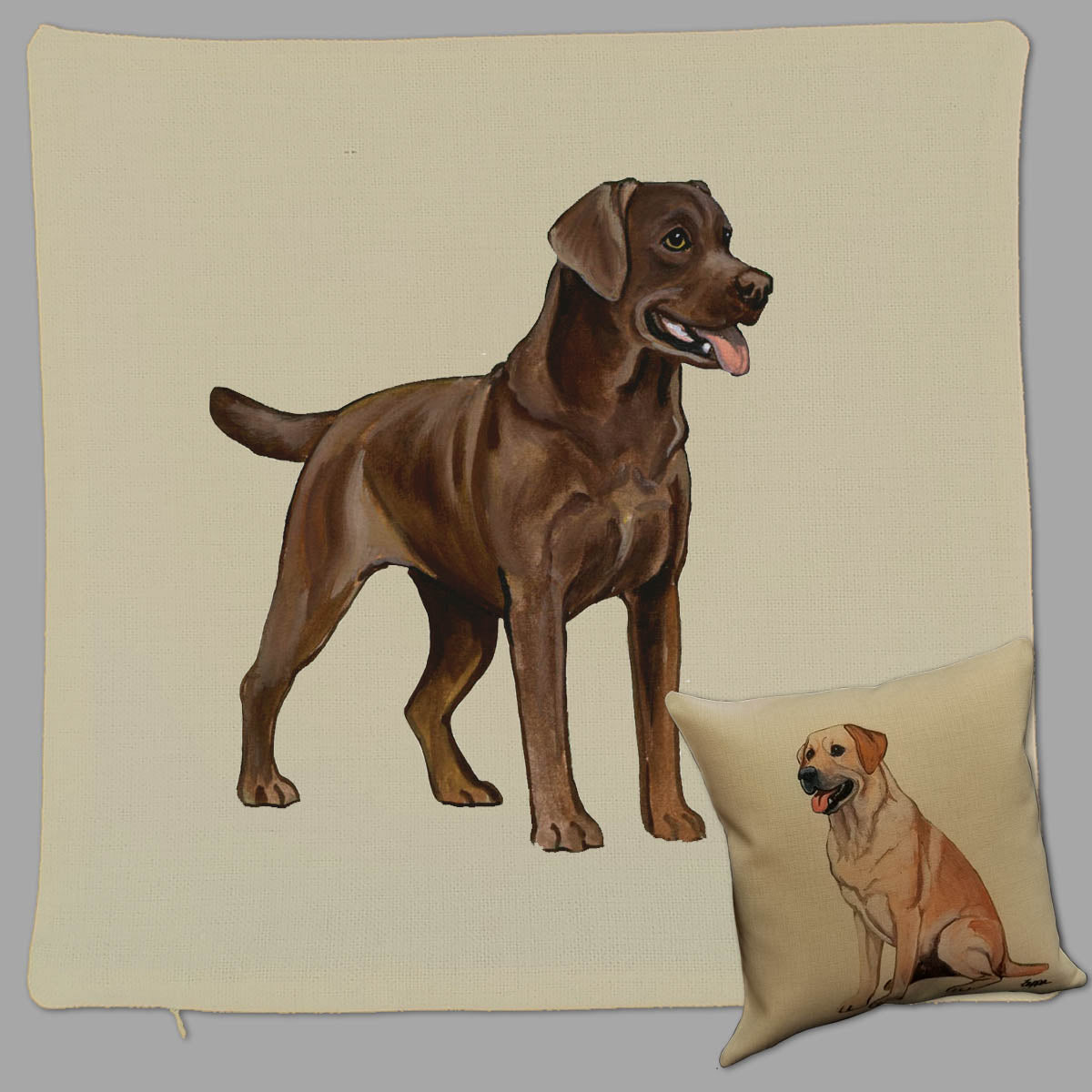 Labrador Retriever, Chocolate Throw Pillow