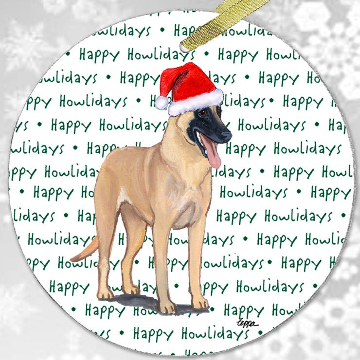 Belgian Malinois Christmas Ornament - Happy Howlidays