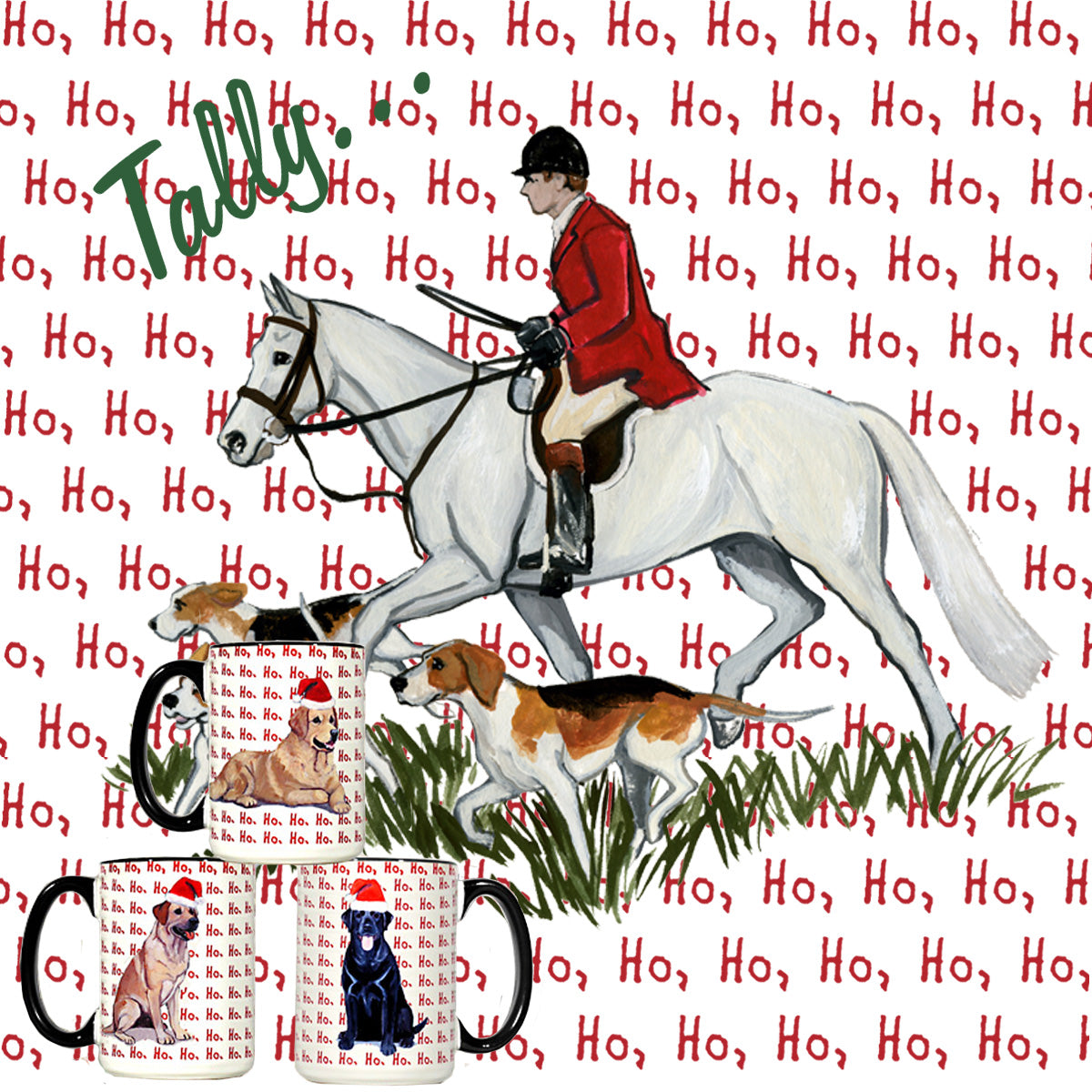 Fox Hunt Scene Christmas Mugs
