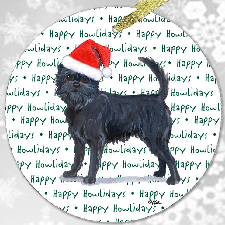 Glass Affenpinscher Howl-iday Ornament