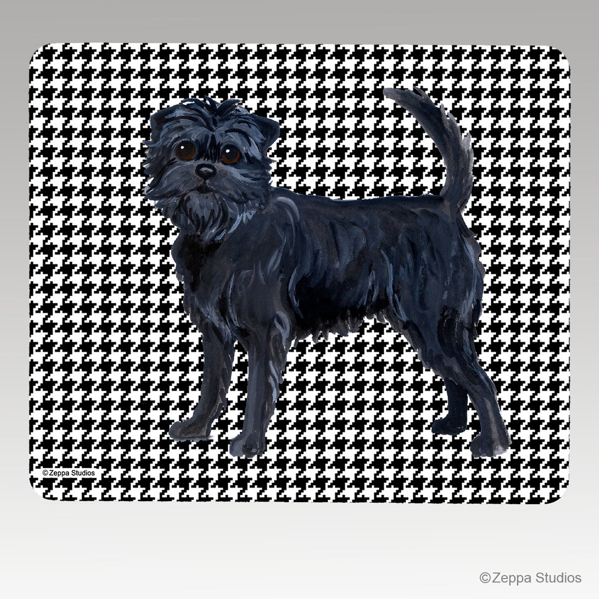 Affenpinscher Houndstooth Mouse Pad