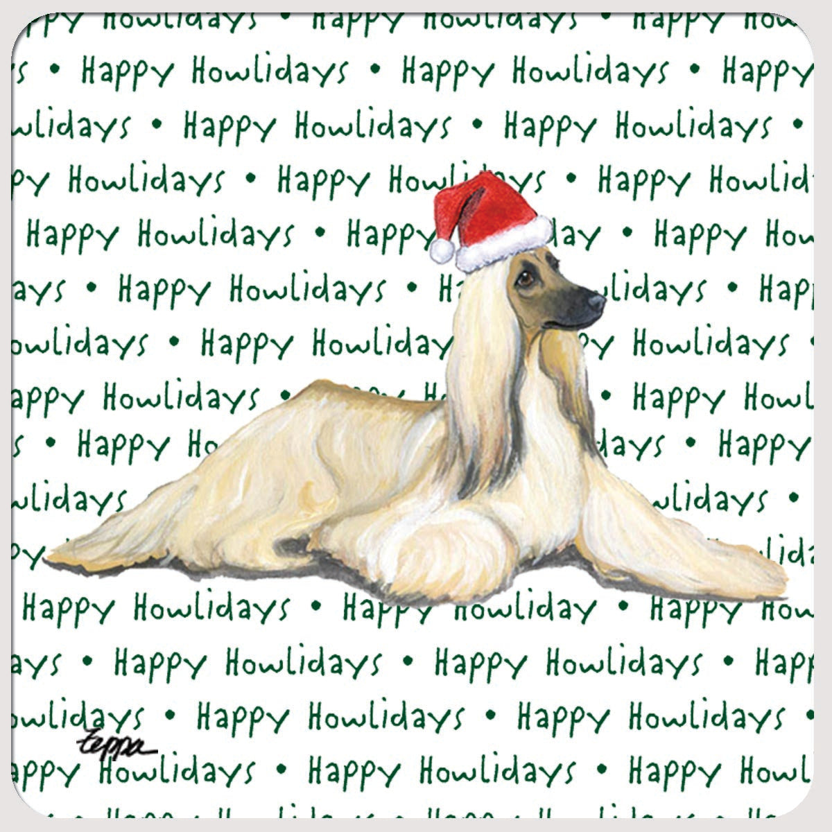 Afghan Hound Christmas Coasters