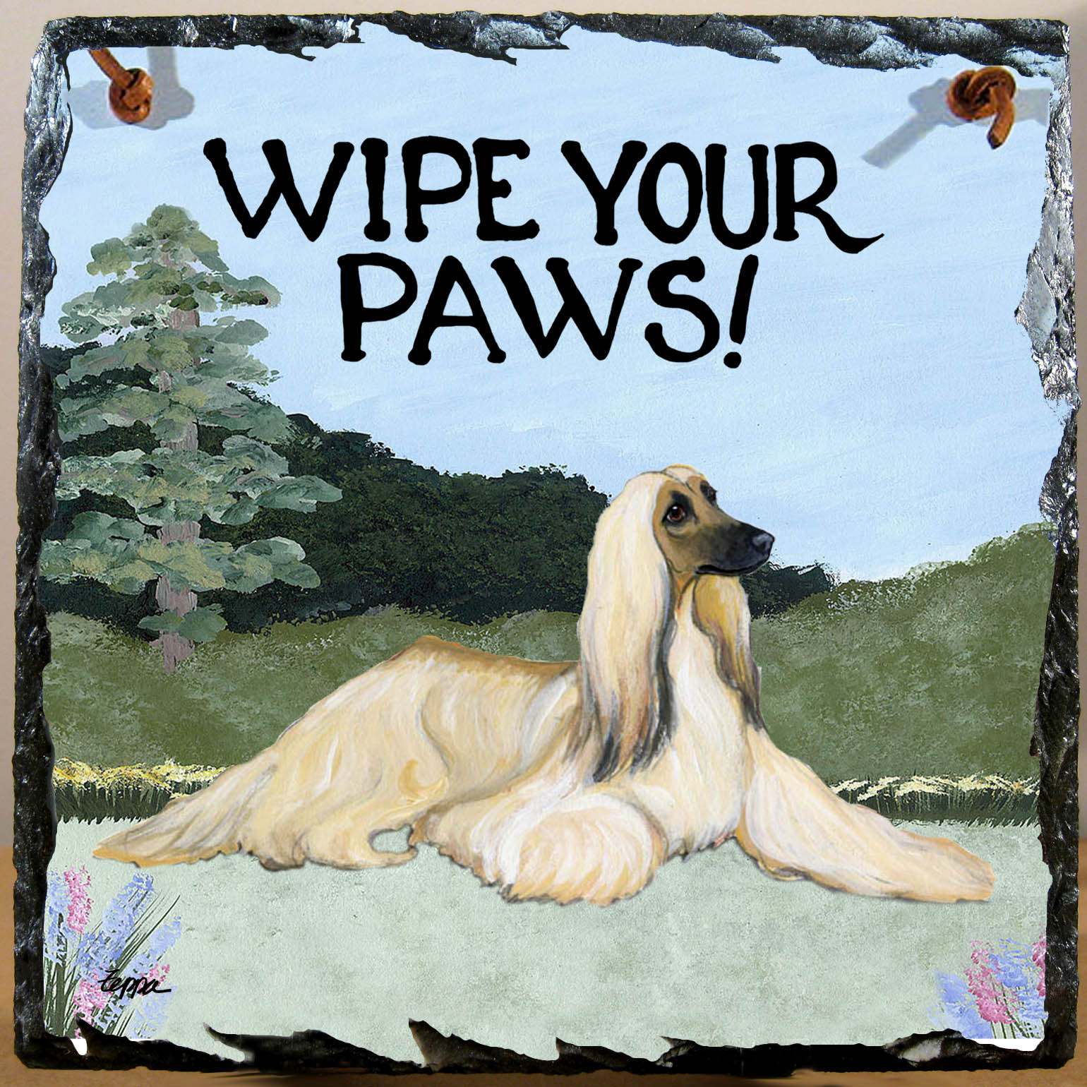 Afghan Hound Slate Signs