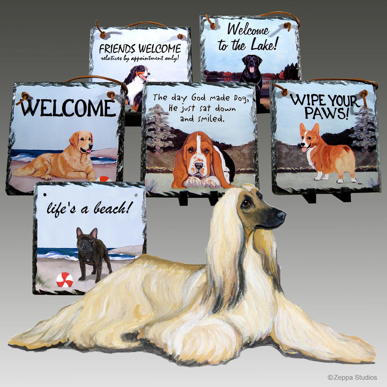 Afghan Hound Slate Signs