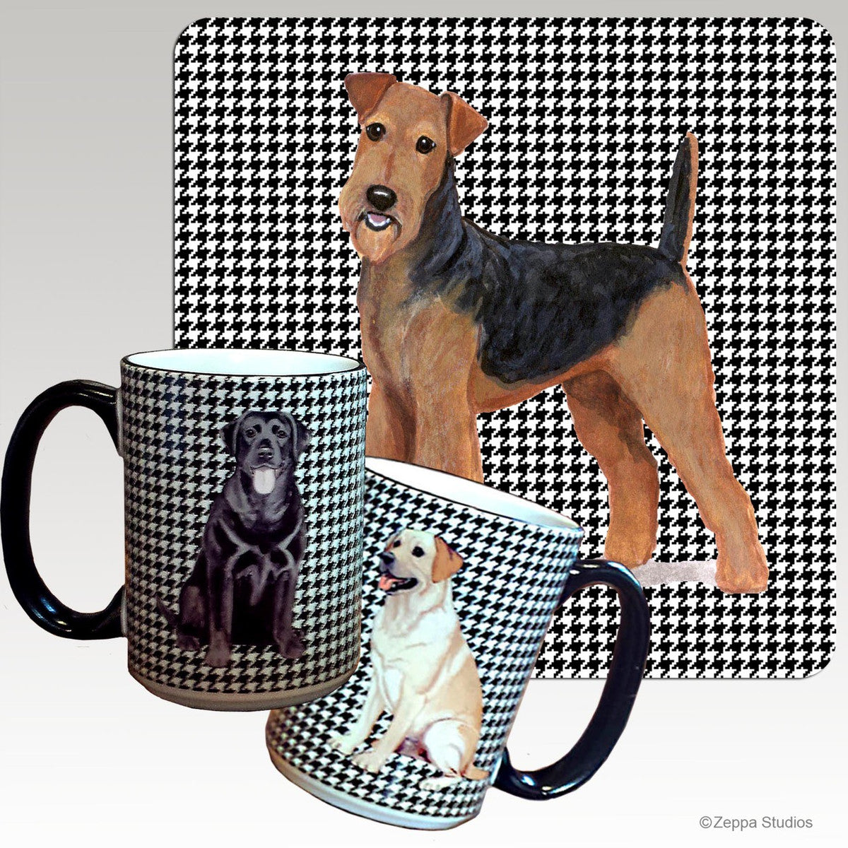 Airedale Houndzstooth Mug