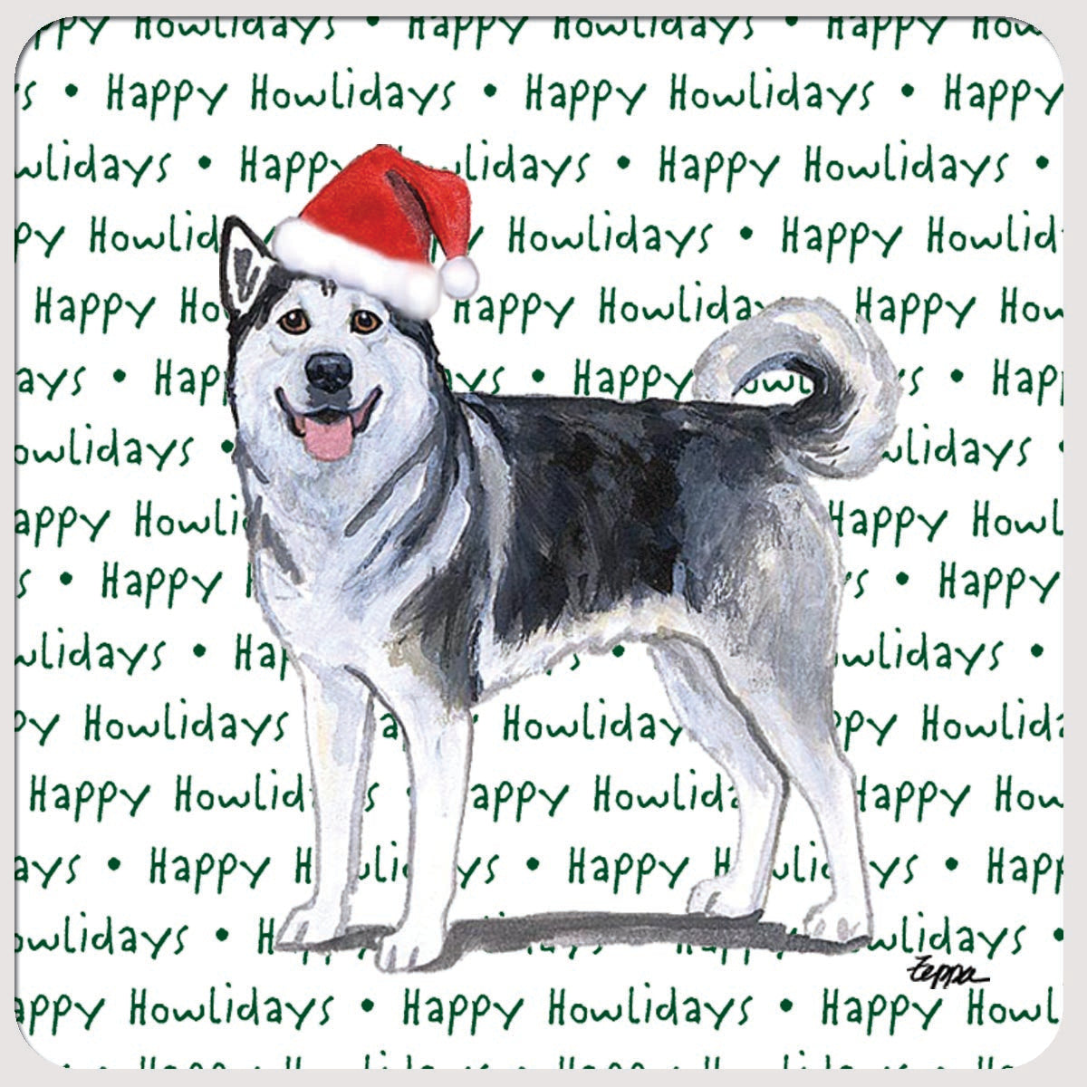 Alaskan Malamute Christmas Coasters
