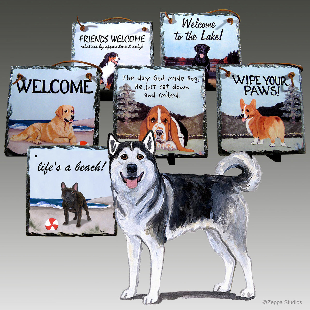 Alaskan Malamute Slate Signs