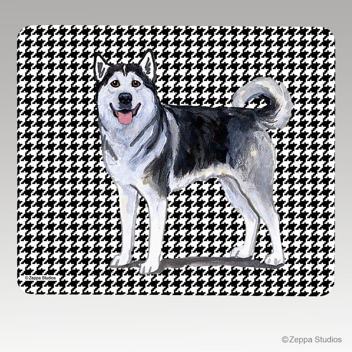 Alaskan Malamute Houndstooth Mouse Pad