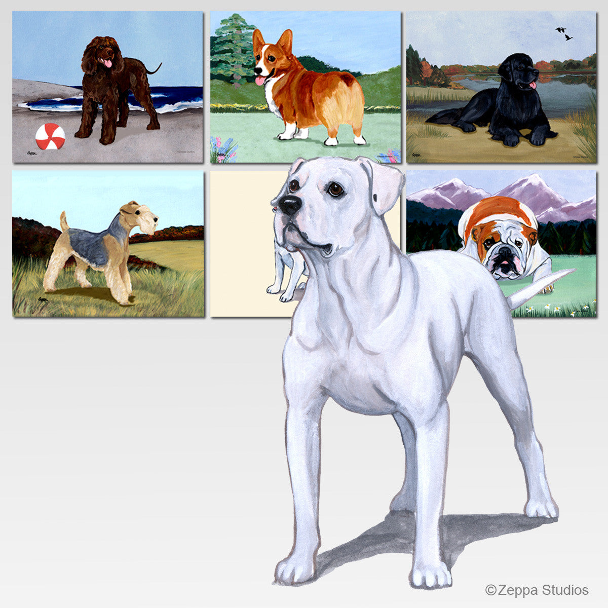 American Bulldog Scenic Mouse Pad