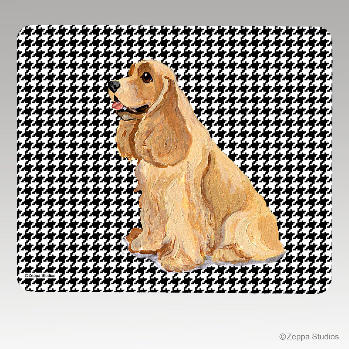 American Cocker Spaniel Houndstooth Mouse Pad